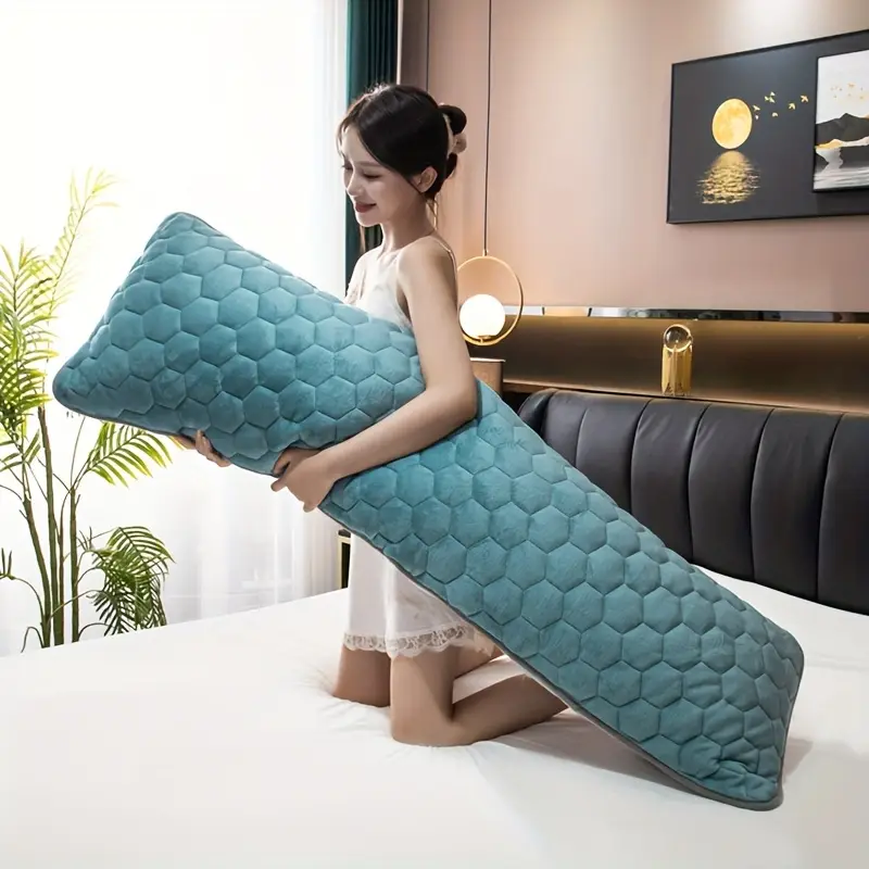 ultra soft long pillowcase breathable with envelope closure for bedroom dorm decor thickened design for couples double pillow case 1 pillowcase no insert Product details 13