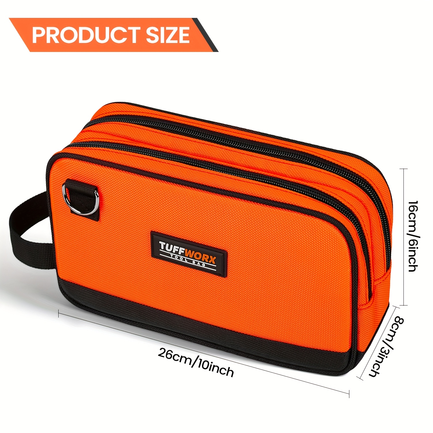 Image of Tuffworx Tool Bag, Compact Double-zip Storage Pouch
