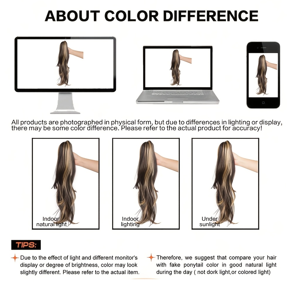 18 claw clip ponytail extension for women long curly heat resistant synthetic hair versatile 23 6 long ponytail with bangs   all   everyday stylish hairpiece natural look ponytail heatresistant fiber details 5