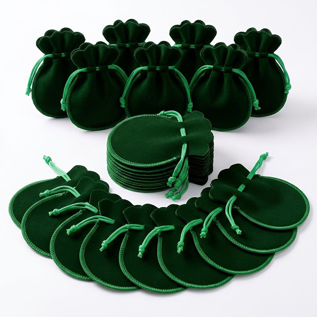TEMU 24pcs Velvet Drawstring Jewelry Pouches, Small Soft Fabric Gourd Shape Gift Storage Bags With Cord Closure And Stitched Edges, Lightweight