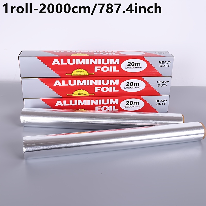 TEMU 2000cm/787.4-inch Aluminum Foil Roll, 1 Roll Is For , Disposable Household Food Storage Aluminum Foil, Barbecue Aluminum Foil, Baking Air Fryer