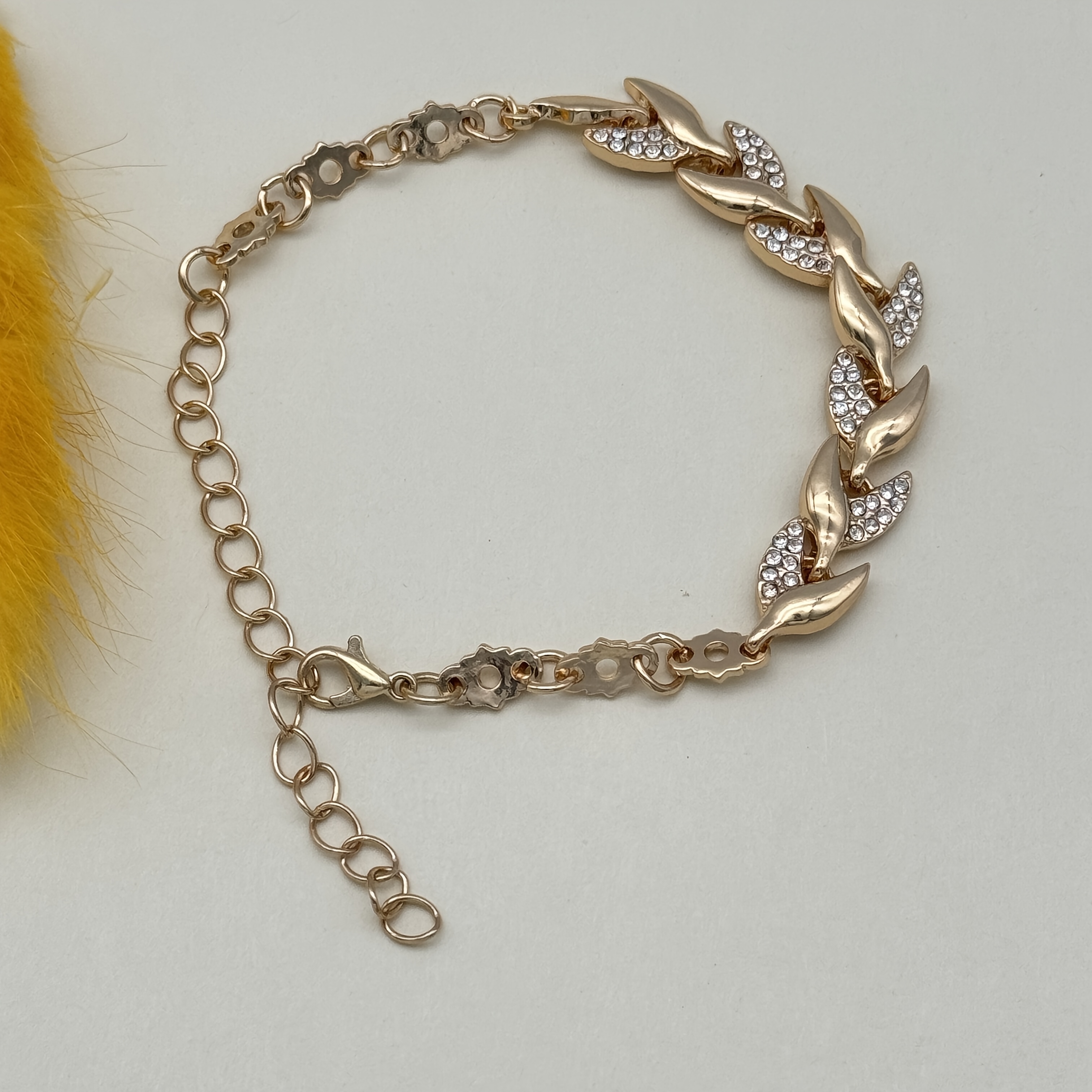 Light Luxury Elegant Women's Casual Party Inlaid With Rhinestones, Leaf Chain Bracelet, Gift For Birthday, Mother's Day Bracelet