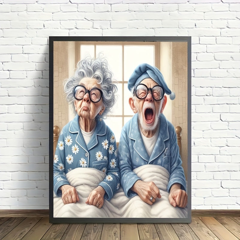 

1pc Old Couple Canvas Print - Artistic Wall Decor Poster For Home, Office, Living Room, Bedroom, Cafe - Creative Gift , Unique Canvas Art Print For Dorm Decor