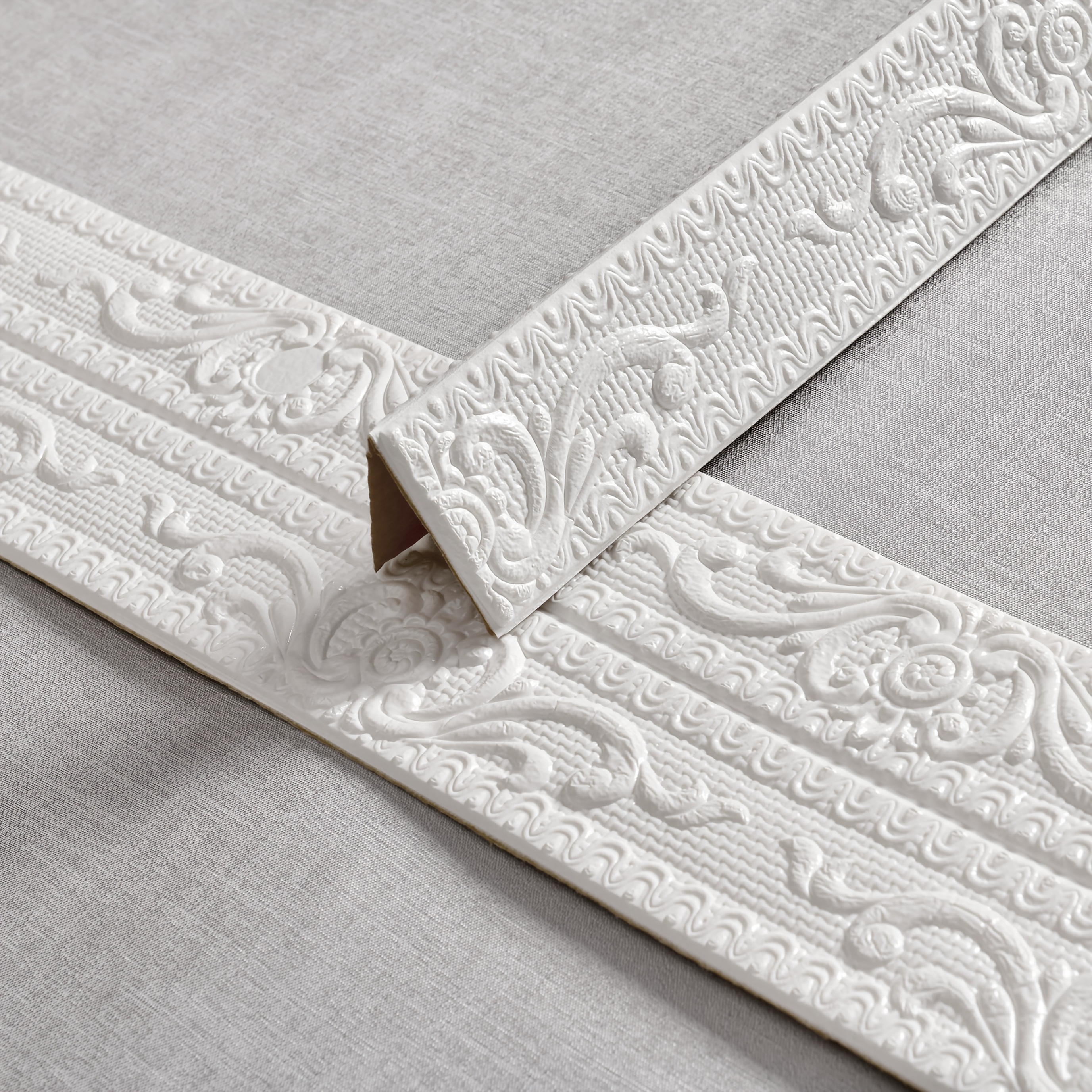 4.72 Inches * 90.55 Inches Vinyl Wallpaper Strip, Self-adhesive Waterproof Corner, Interior And Exterior Baseboard, Ceiling And Wall Background Decoration, Easy To Apply