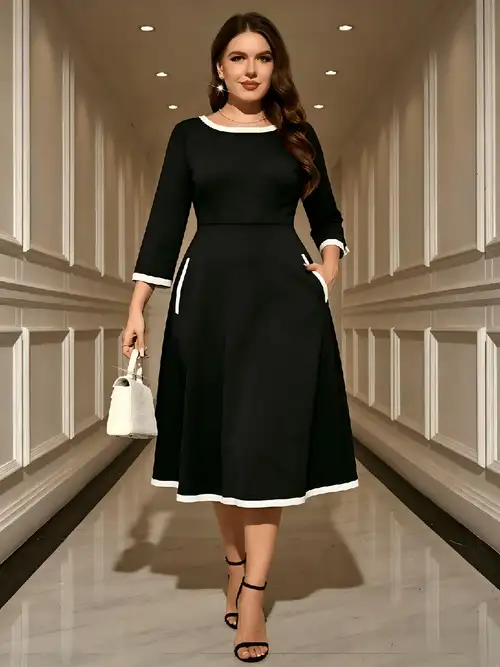 fashion curve dresses Amazon.com: FQZWONG Plus Size Dresses for Curvy Women My Spring Dresses for Women 2025 Elegant Long Sleeve Maxi Dress Flowy Ruched Hem Wedding Guest Dress with Belt Crewneck Beach Dress (Black,XL) :