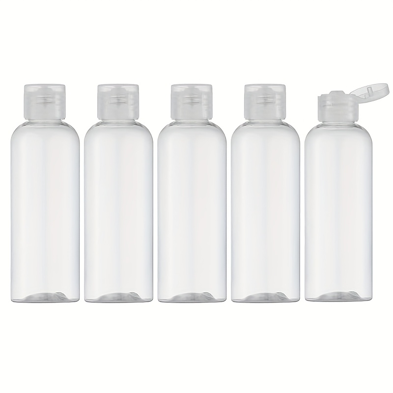 

5 Pcs100ml/3.4oz Travel Bottle Set With Flip Cover, Empty Plastic Split Bottle, Can Squeeze Travel Container, Suitable For Travel Cosmetics, Toiletries