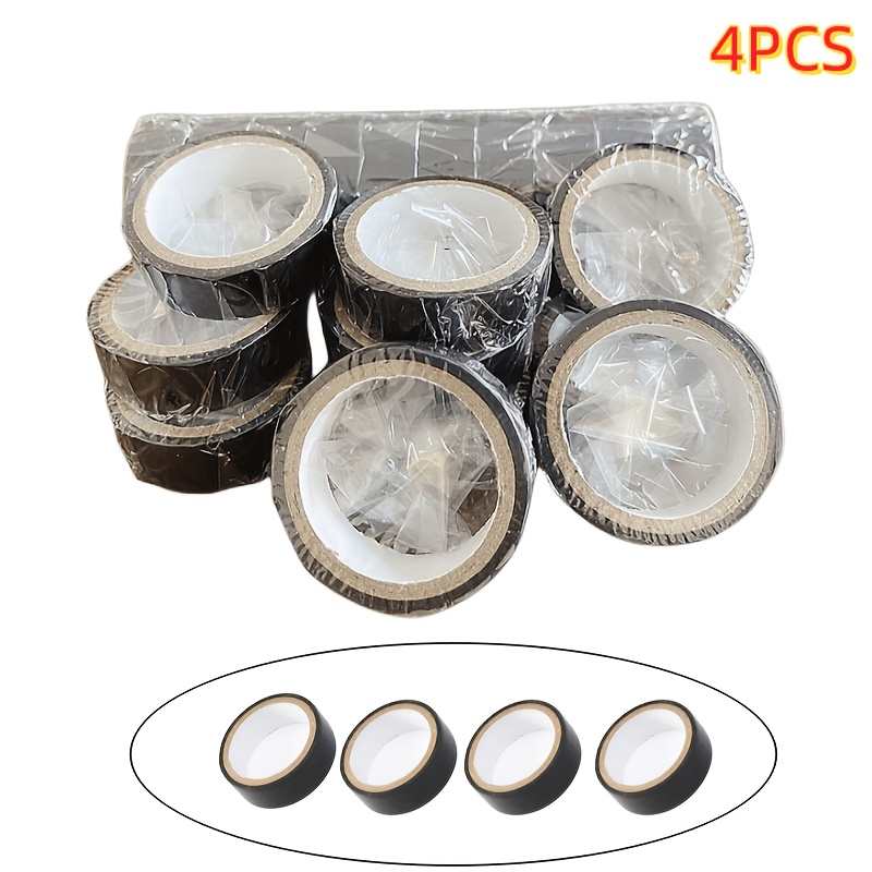 TEMU 4 Rolls - Black Electrical Tape, Heat-resistant, Flame-retardant, Insulating Tape, Suitable For Indoor And Outdoor Use, Made Of Durable Plastic