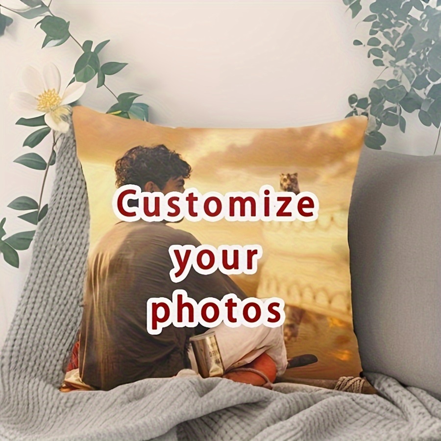 

1pc Customized Pillow Cover, Short Plush Customized Pattern Pillow Cover, Cover Suitable For Living Room Bedroom Home Decoration Without Pillow Cover