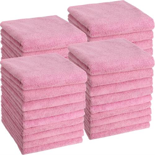 36pcs microfiber towels bleach resistant absorbent hand towels for gym bath shampoo 16x28 inches pink shaving home hair drying