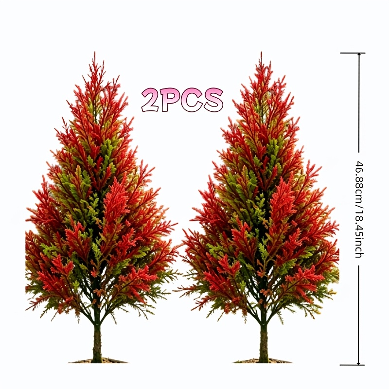 TEMU 2pcs Outdoor Artificial Tree Ground Stakes, Fake Trees - Maintenance-free, Suitable For Outdoor Courtyards, Living Rooms, Closets, Gardens, Wall