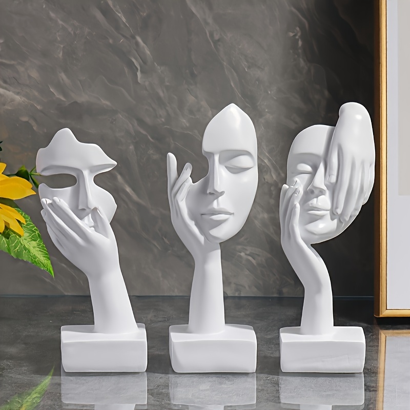 3個/セット モダンなシンプルな装飾 マスクの彫刻 クリエイティブな