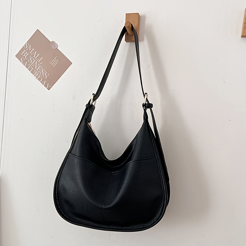 TEMU Women's Crossbody Bag, Vintage Casual Fashion Solid Color Double Front Pocket Single Shoulder Tote Handbag, Women's Shoulder Bag Handbag, Fixed