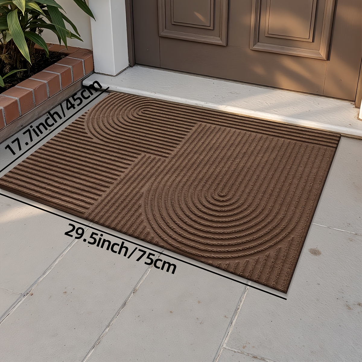 TEMU 1pc Door Mat Door Rug, Geometric Door Rug, Strips Door Mats Entryway Rug Indoor Front Door Rugs, Non Slip Low Profile Door Rug For Entry, Patio,