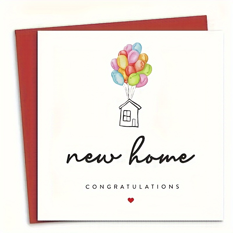 New Home Congratulations Card - Housewarming Moving Day Greeting Card With Envelope