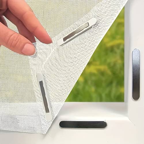 window curtain 4 magnetic mounting clips 5 curtain patches stretchable drill practical and decorative