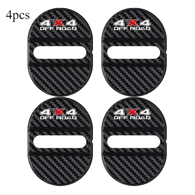 TEMU Suitable For 4x4offroad Car Door Lock Buckle Protective Cover 4pcs Set, Carbon Fiber Texture Design, Vibration And Noise Reduction/sound