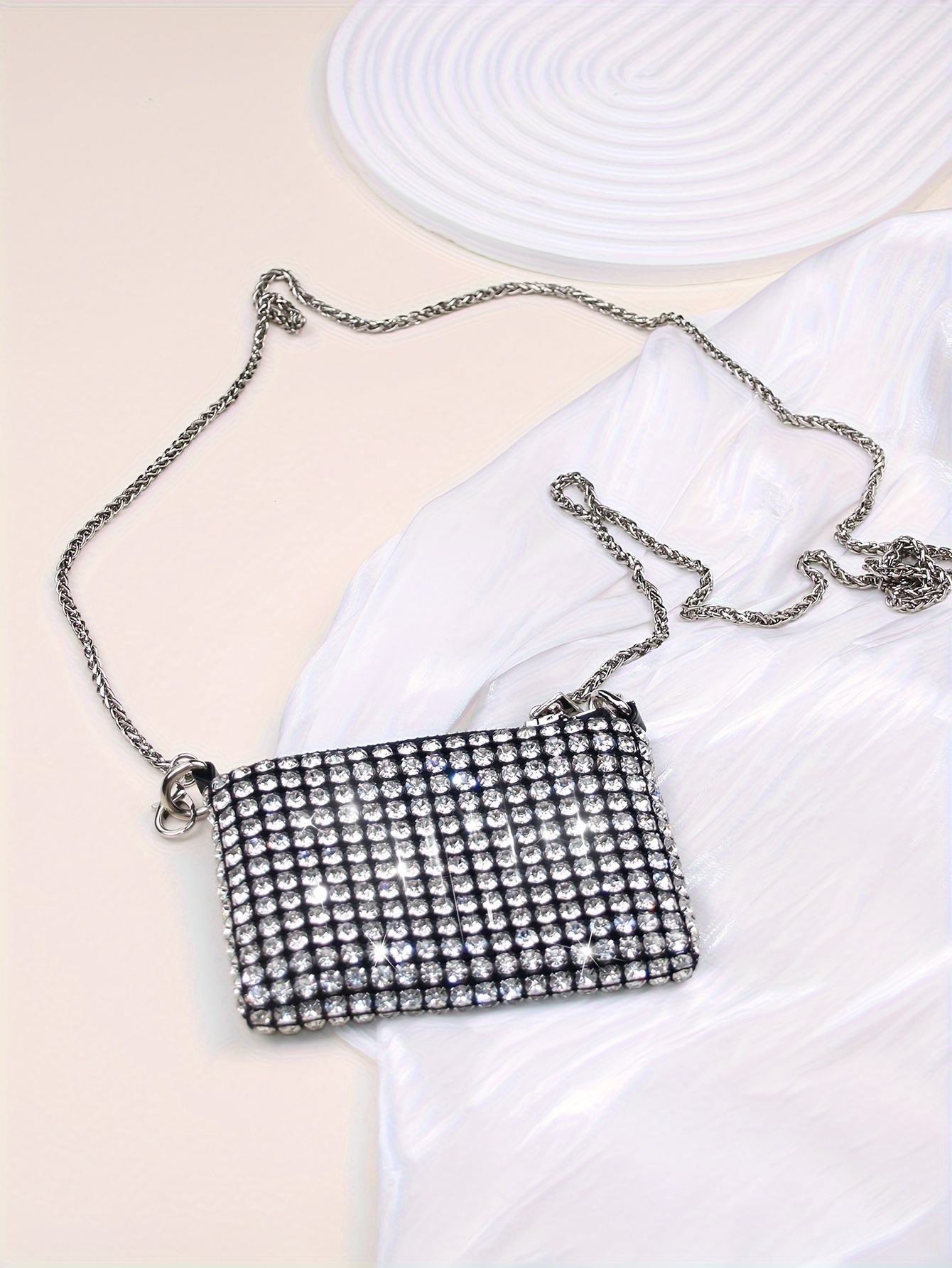 Mini Music Festival Glitter Rhinestone Decor Crossbody Bag Temu