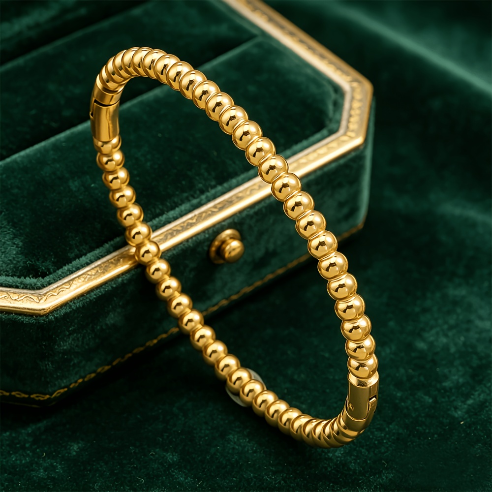 TEMU Pulsera de acero de titanio 316 a , adecuada para regalos de , atuendos de , estilo unisex, ideal para