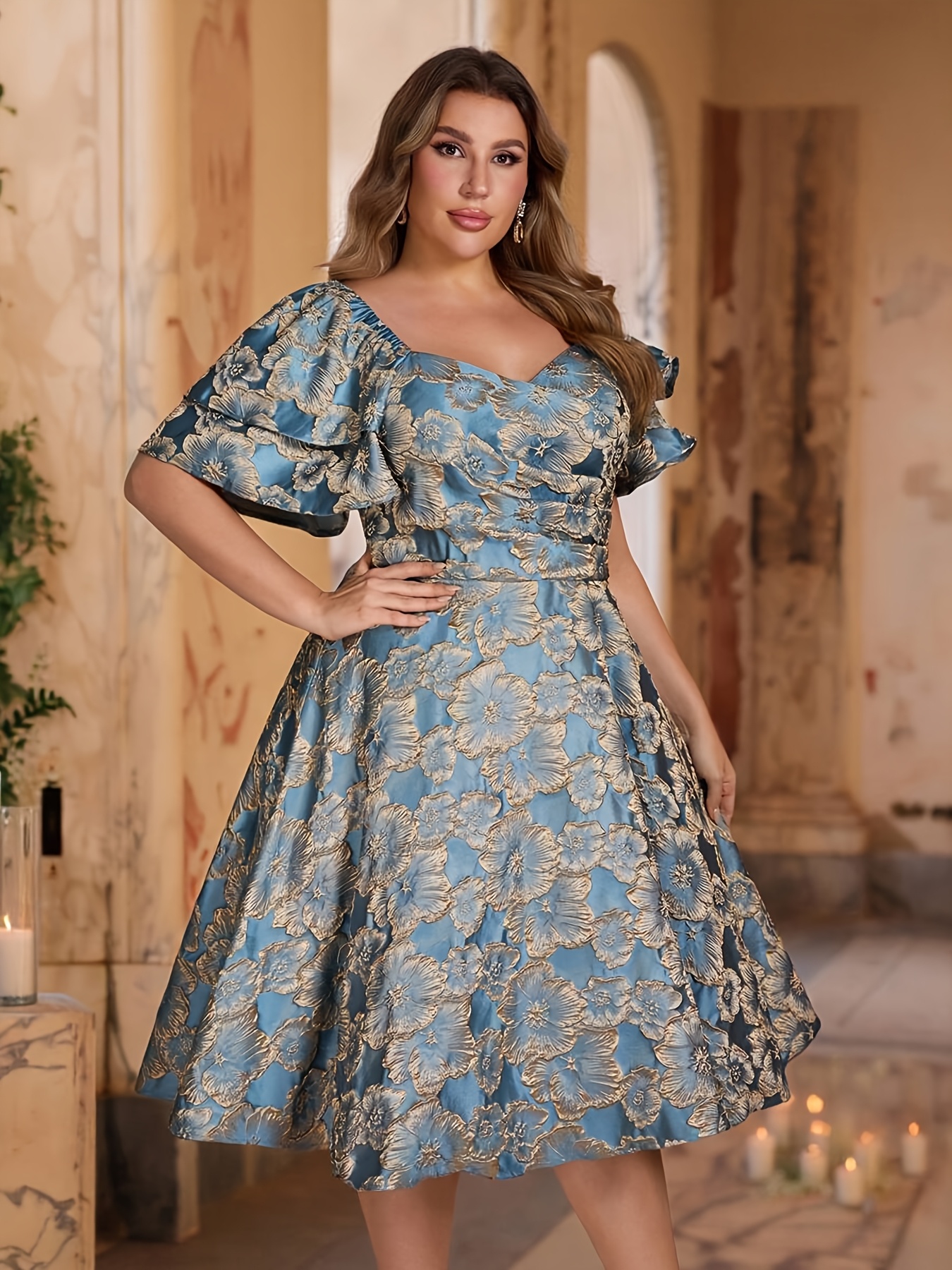 short dress styles for plus size Plus Size 24/7 Side Knot Short Sleeve Mini Dress