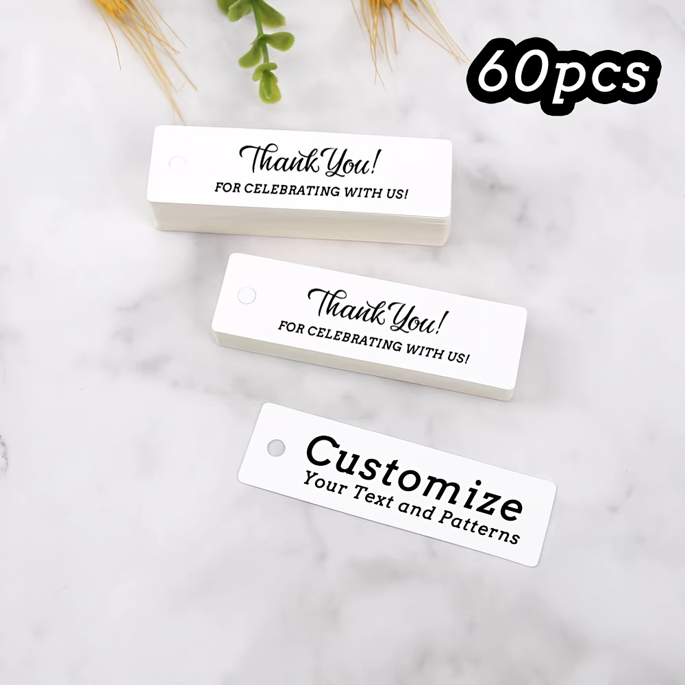 TEMU 60/120pcs Custom Mini Handmade Gift Tags, Exquisite Decorative Labels, Customizable Text And Patterns, Perfect For Diy Crafts, Party Favors,