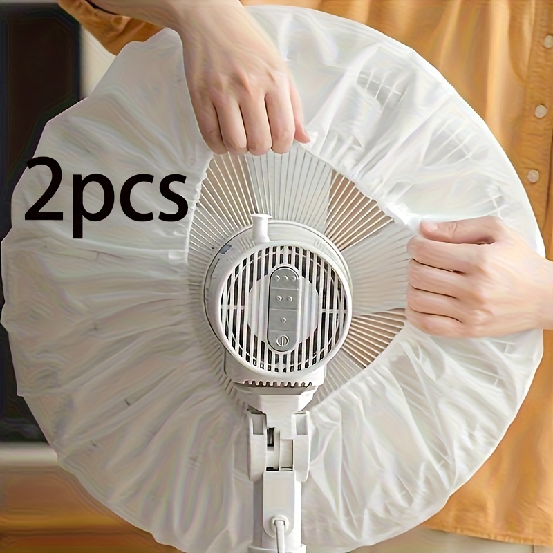 2pcs Set Of Electric Fan Dust Covers - Durable Pvc Plastic Dust Protection Covers, Suitable For All Fans, Easy-, Home And Office Use, , Easy , Sturdy Structure, Office Additions