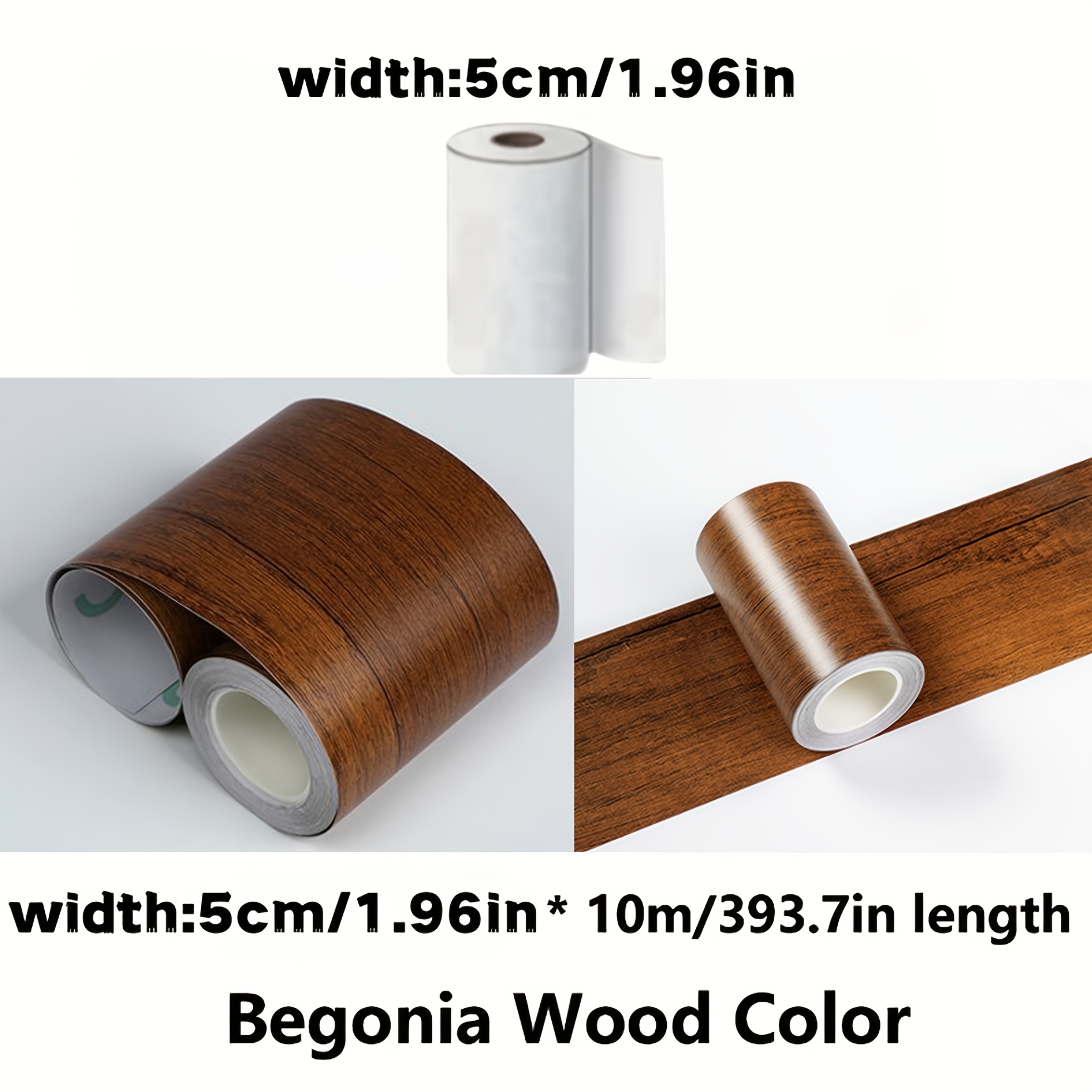Image of 1pc Self-adhesive Wood Grain Repair Tape, Pp Material, For Table, Chair, Diy, Skirting Board, Door, Window, Floor, And Furniture Restoration