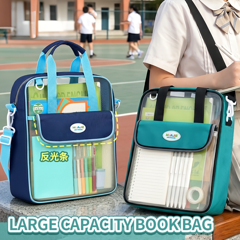 Large-Capacity Clear Mesh Tutoring Bag for Students, Multi-Purpose