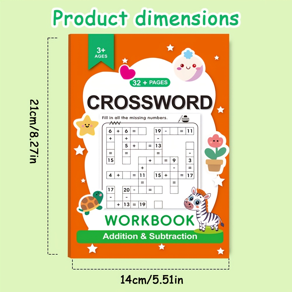 Image of 32-page Math Addition And Subtraction Workbook: Interactive Puzzle, Daily Exercises With Number Tracing & Coloring, Homeschool Or Classroom Use, Durable Paper, Easter, Christmas Gifts