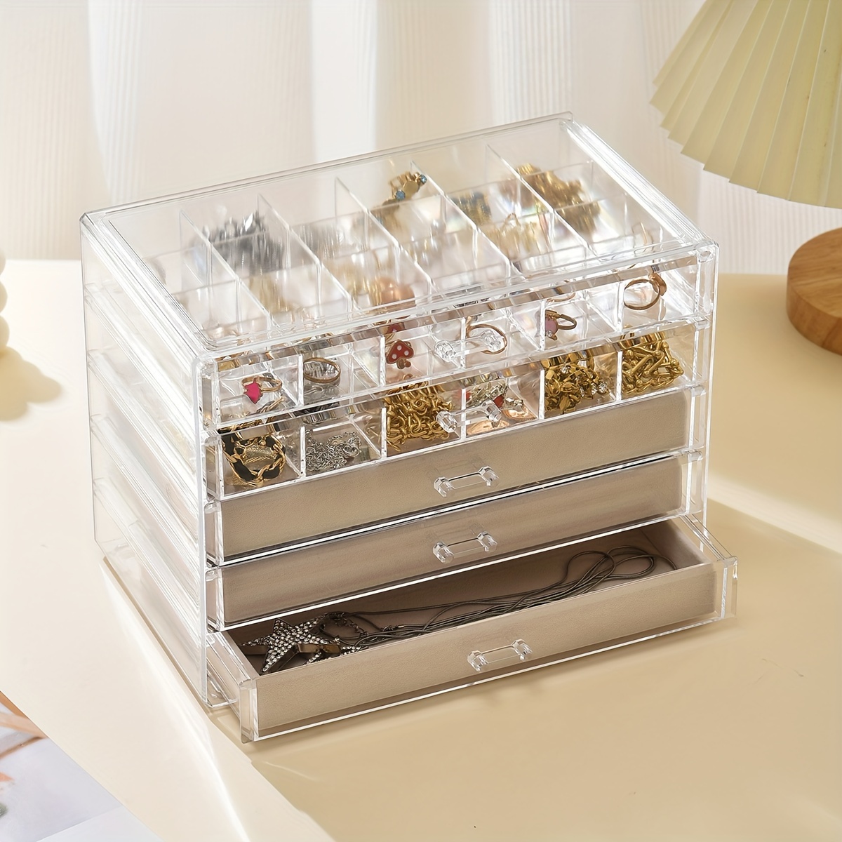Organizador de vidrio 3 Cajones 🌟 También se puede utilizar como un  organizador de joyas. Te hace fácil proteger tus cosas preciosas de…