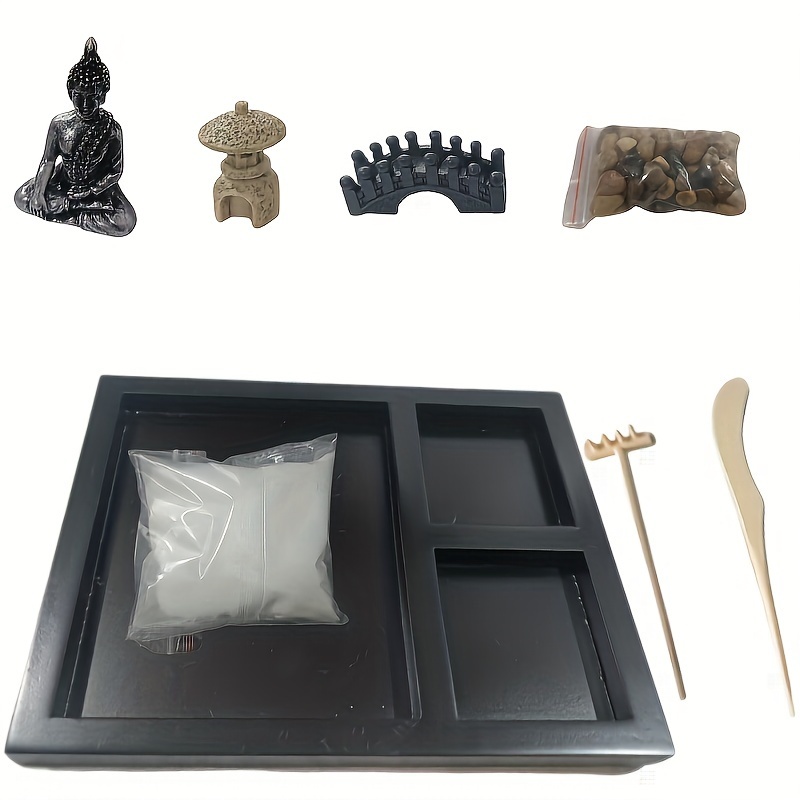 1pc Tavolo Da Giardino Zen In Sabbia Decorazione Per La Casa In Resina  Miniatura Semplice Artigianato Di Buddha Scaffale Per Ufficio Decorazione  Per