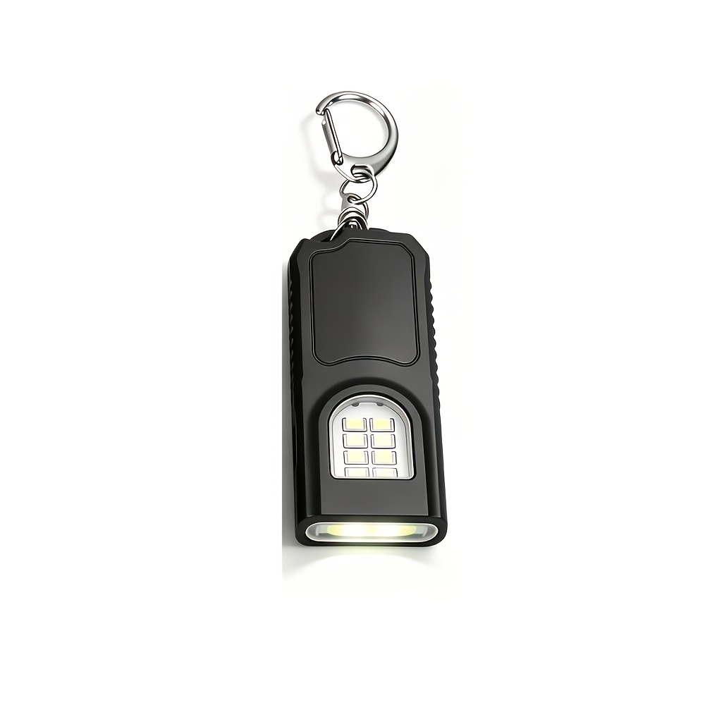 TEMU 1 Linterna portátil recargable por USB | Mini luz de llavero, frontal con clip para bolígrafo, 5 de luz, linterna de emergencia multifuncional,