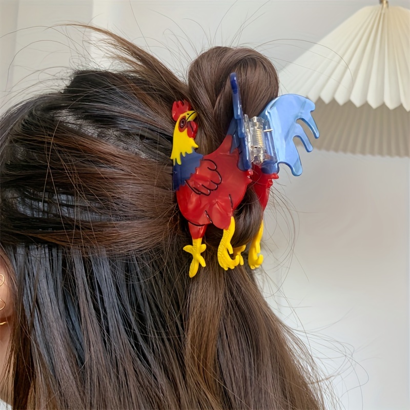 

Cute Sweet Medium Cartoon Rooster Acetate Hair Claw Clip For Women, Personalized Niche Chic Shark Clip