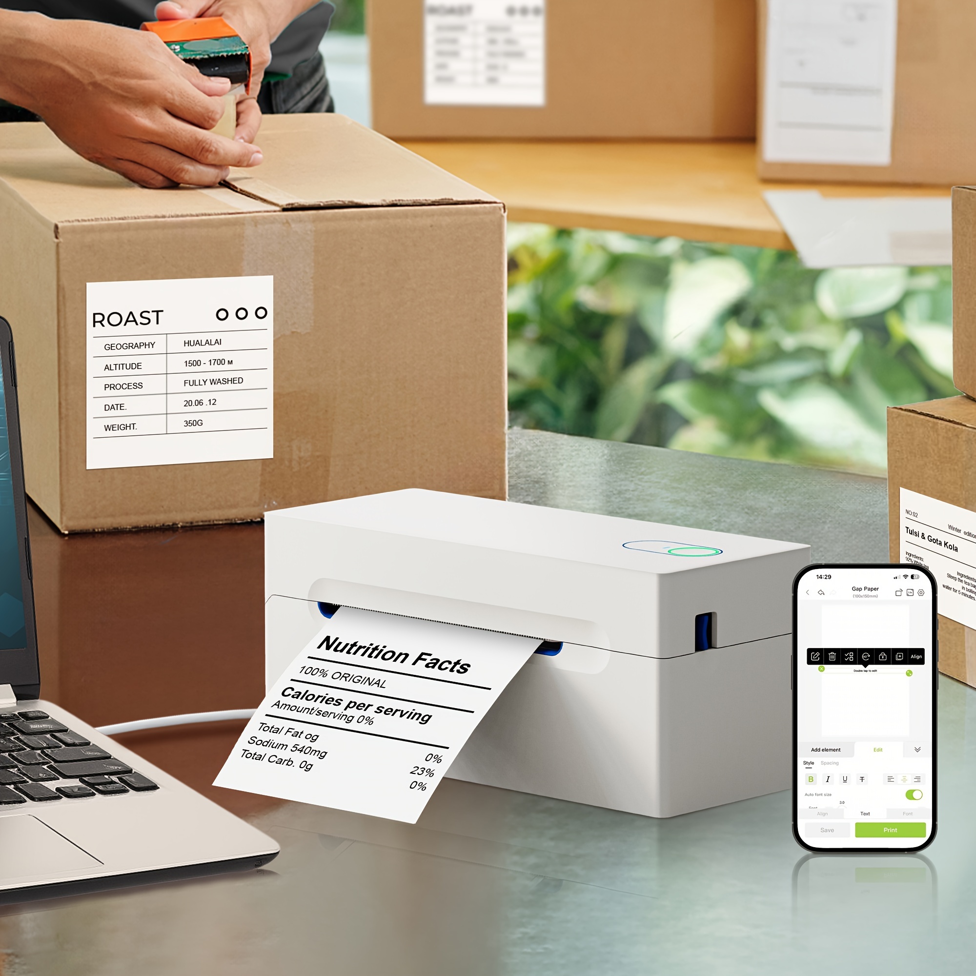 

Polono Thermal Shipping Label Printer, 4x6 Shipping Label Printer For Small Business, For Iphone, Android, For Mac And Windows