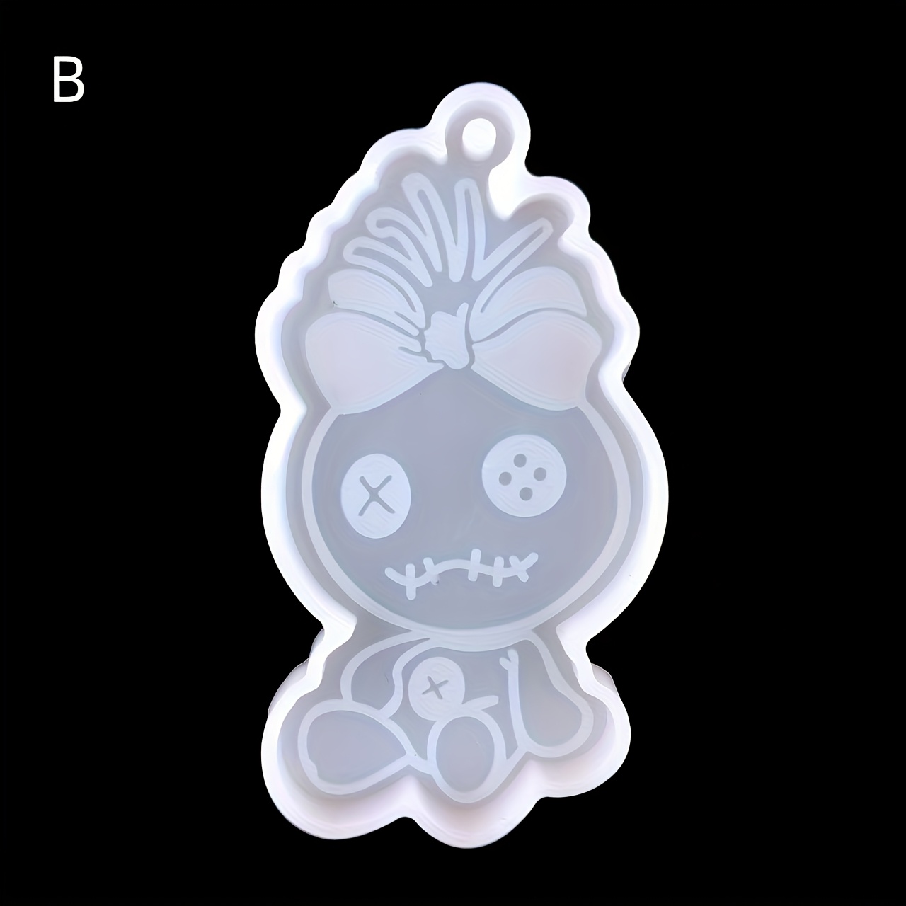 TEMU 1 Witch Doll Keychain Silicone Mold - Epoxy Resin Casting For Backpack Charms And Decorations, In White, Blue, For Resin Casting Molds, For