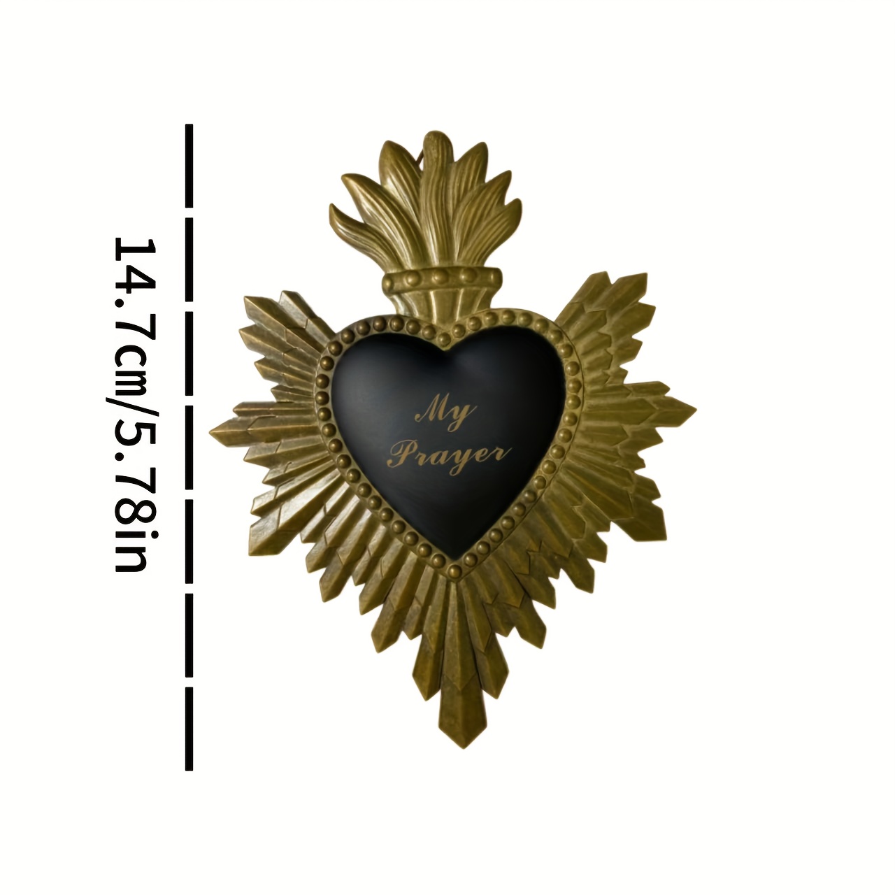 TEMU 1 Decorazione murale a forma di cuore personalizzabile - Design unico, espressione personalizzata di , croce vintage miracolosa del Sacro Cuore,