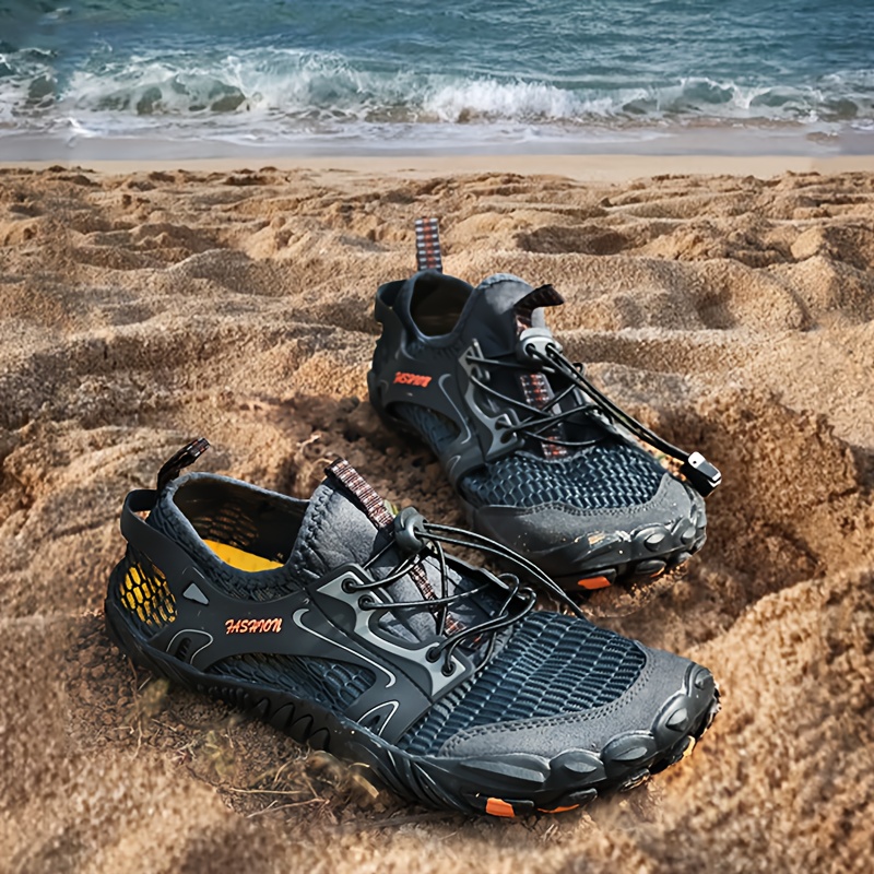 Swim Shoes Best Beach Hiking Shoes Men's Mesh High-top Slip On