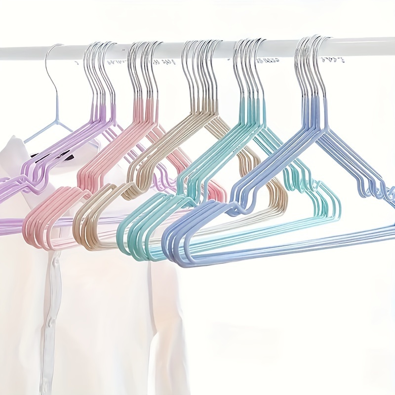 

50 Pack Ideal Home Metal Hangers, Heavy-duty And Space-saving Closet Organizers, Color Random Sending