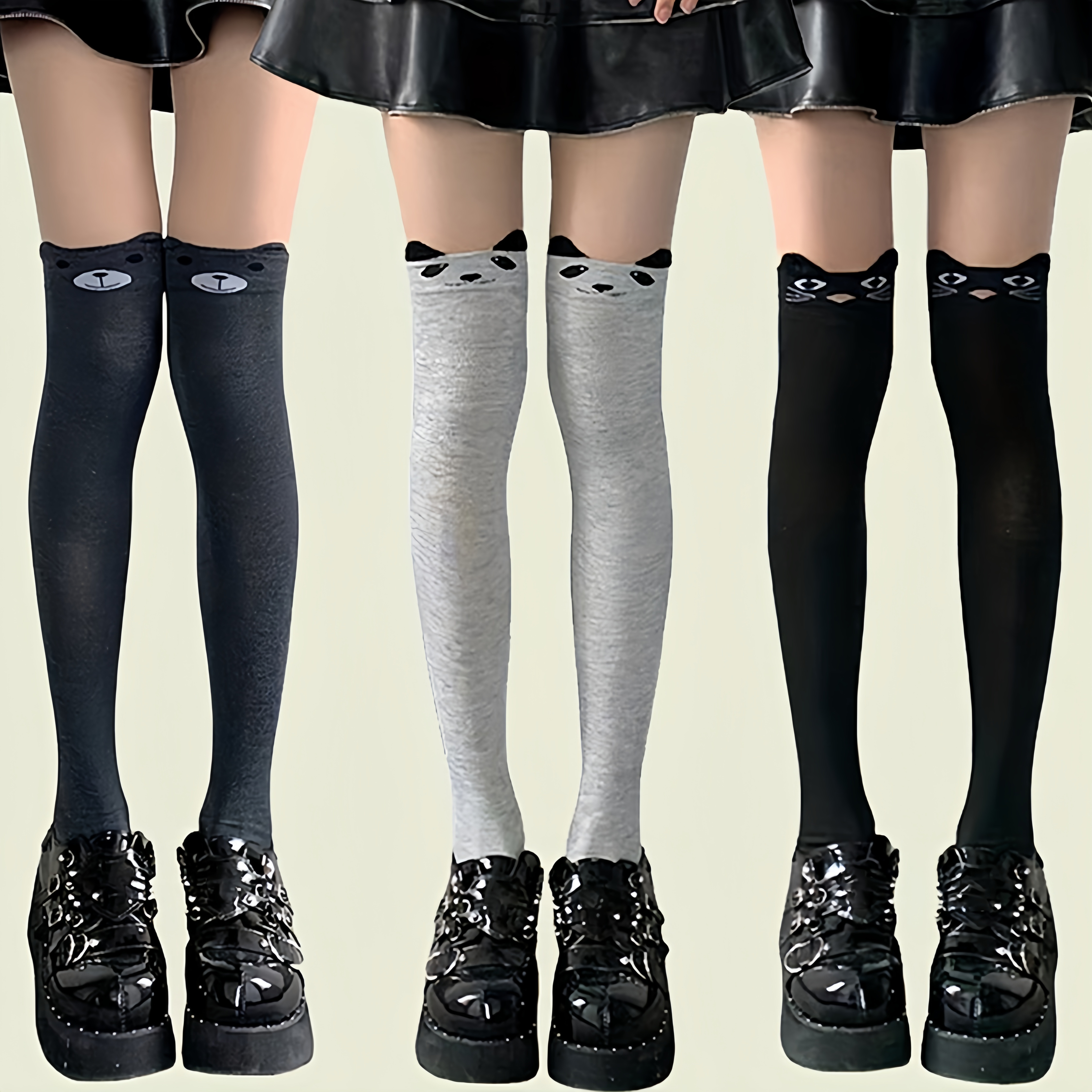 

1/2/3 Pairs Cartoon Thigh High Socks, Cute Over The Knee Socks, Women's Stockings & Hosiery