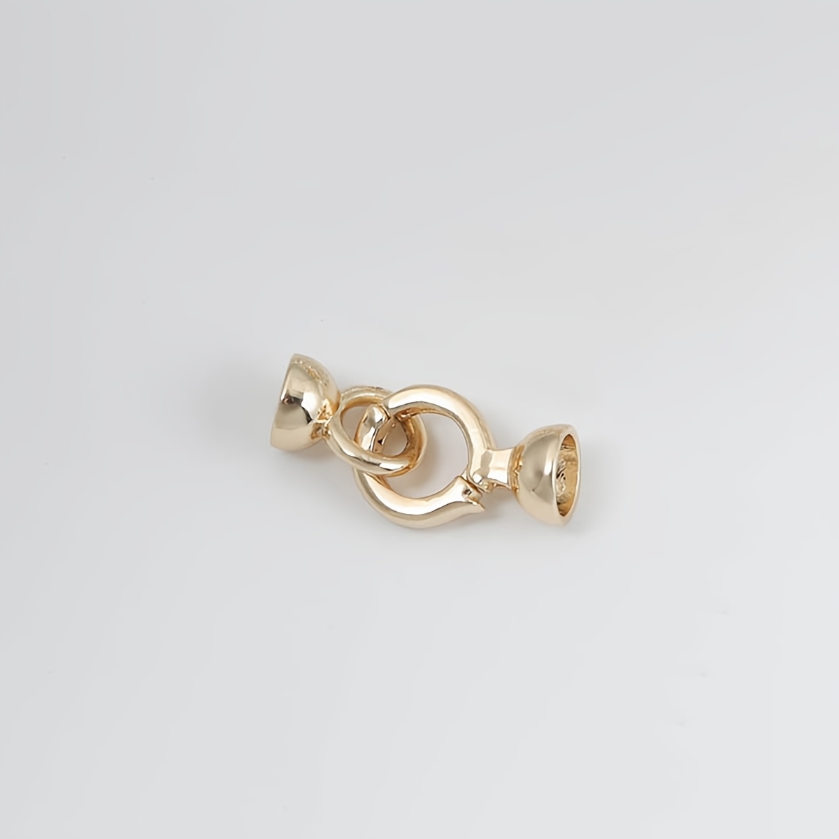 TEMU 1pc Of Copper Plated With 14k Golden, A Minimalist Jewelry Connector For A Money-saving Circle, Featuring A Silvery End Clasp, Suitable For