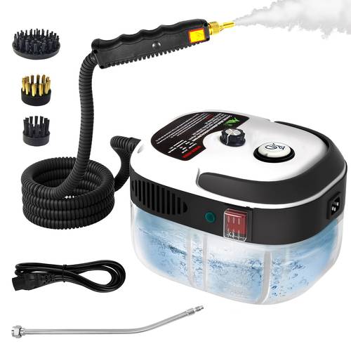 objektbild handhållen högtrycksångrensare 1600w 220v-240v eu-kontakt, hög temperatur kemikaliefri saneringsrensare med tillbehör för ugn, kök, badrum, kakel, soffa, golv, bil, djuprengöring