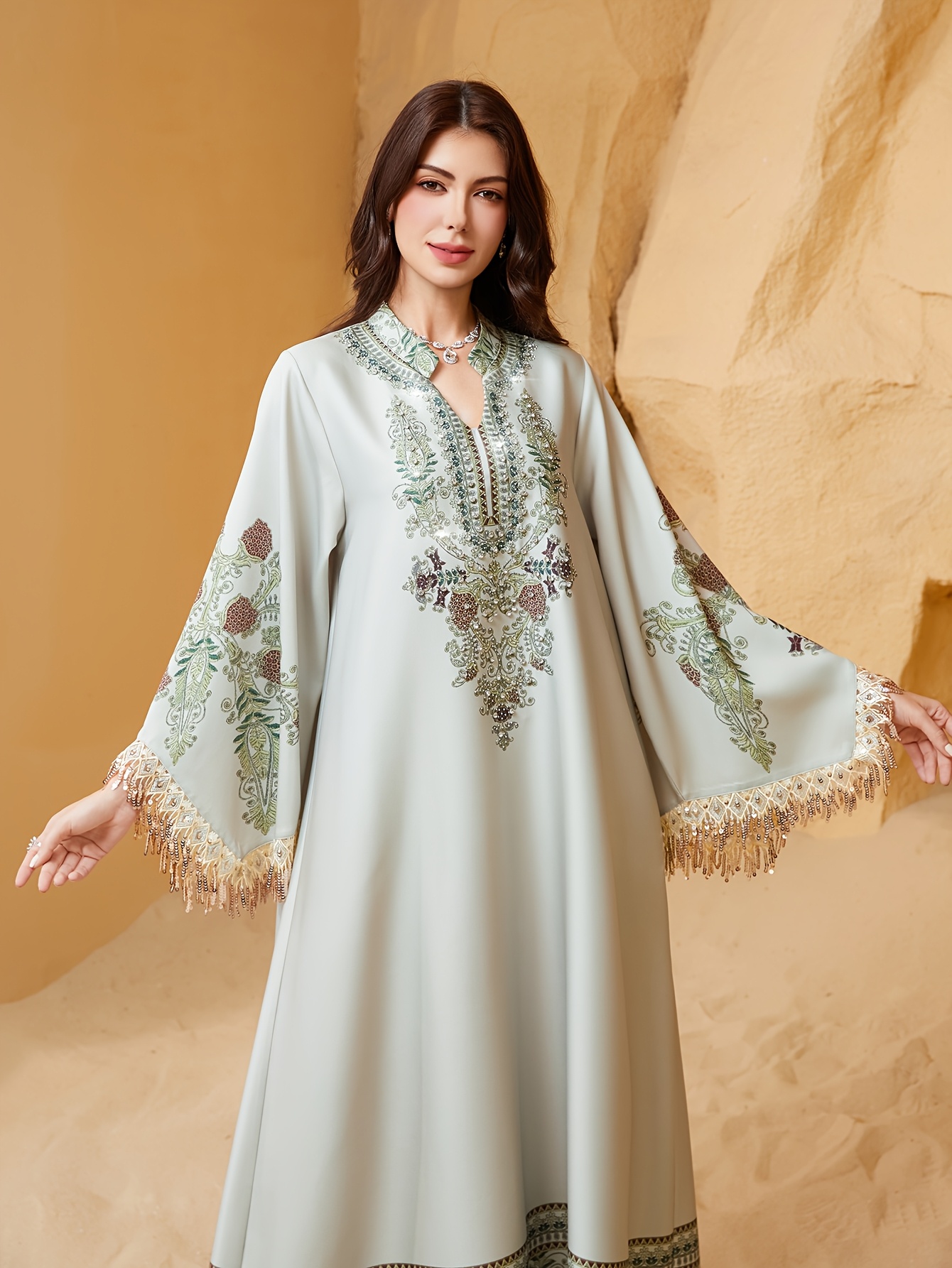 sachin and babi light blue dress Bell Sleeve Abaya Black | Modest Abayas