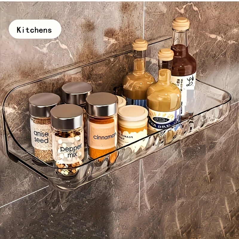 

Easy-install Wall-mounted Bathroom Organizer - No Drilling Required, Clear Storage For Toiletries & Cosmetics