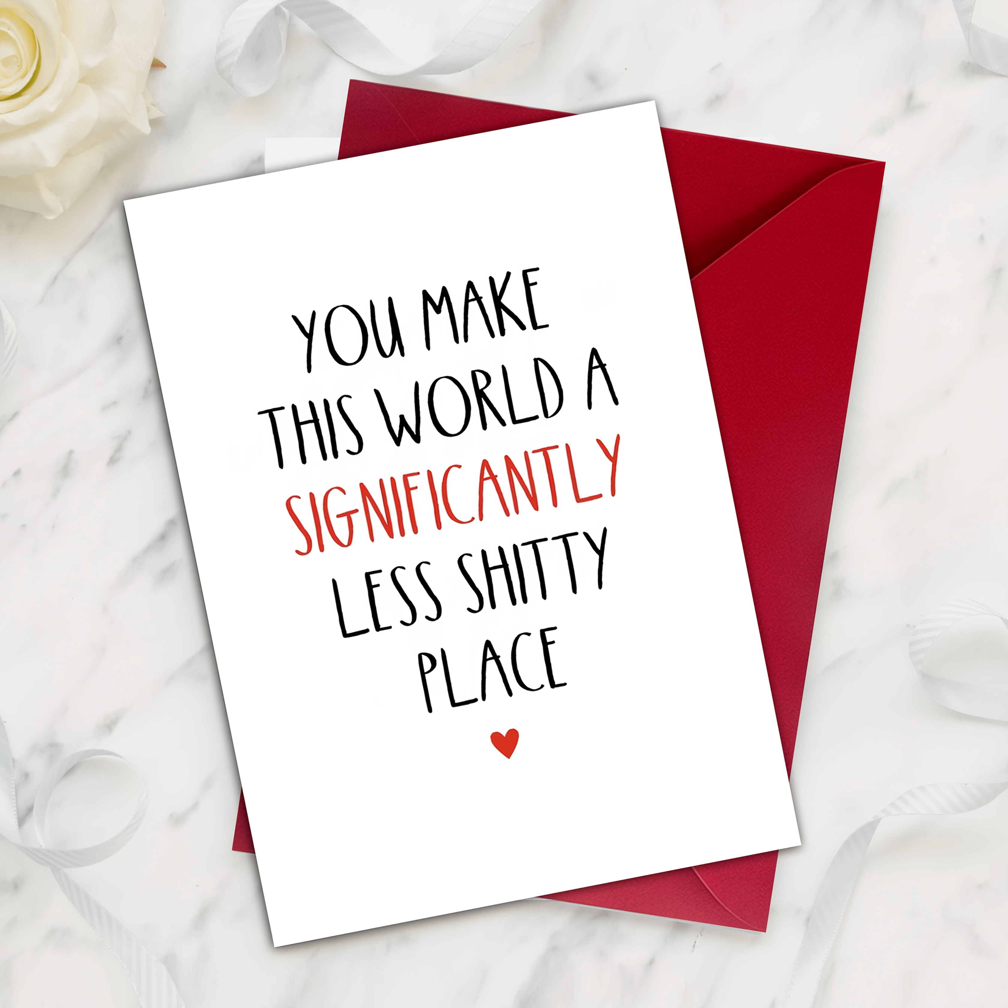 1pc with Envelope. Funny Birthday Card, for Best Friend, Best Friend Birthday Card, Thank You Card, Her, Thinking of You, You Make The World a Better Place
