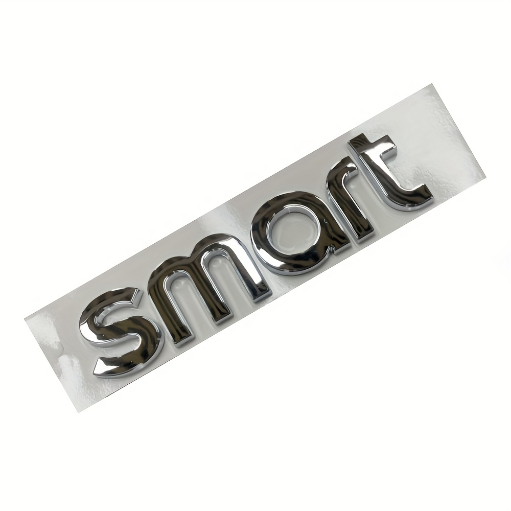 TEMU 1pc Chrome ABS 3D pour Logo Lettres Intelligent Badge de Capot de Voiture Autocollant de Coffre Arrière Décalcomanies pour Décoration
