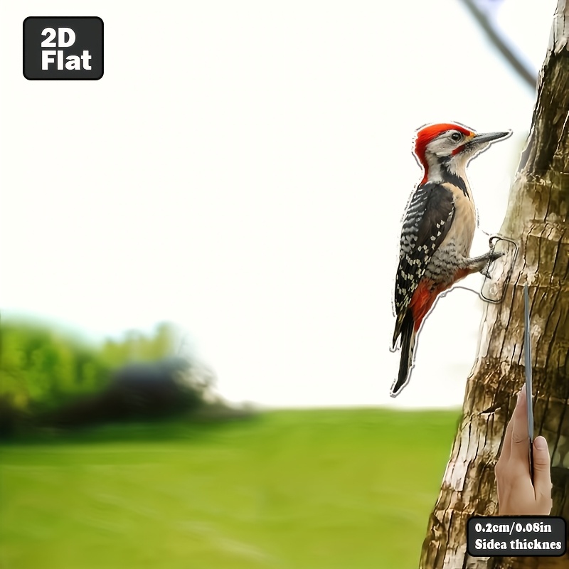TEMU 2d Square Meters, 1pc Woodpecker 2d Flat Acrylic Garden Decor - Weatherproof Bird Art, Suitable For Fences, Tree , And Outdoor Walls, Vintage