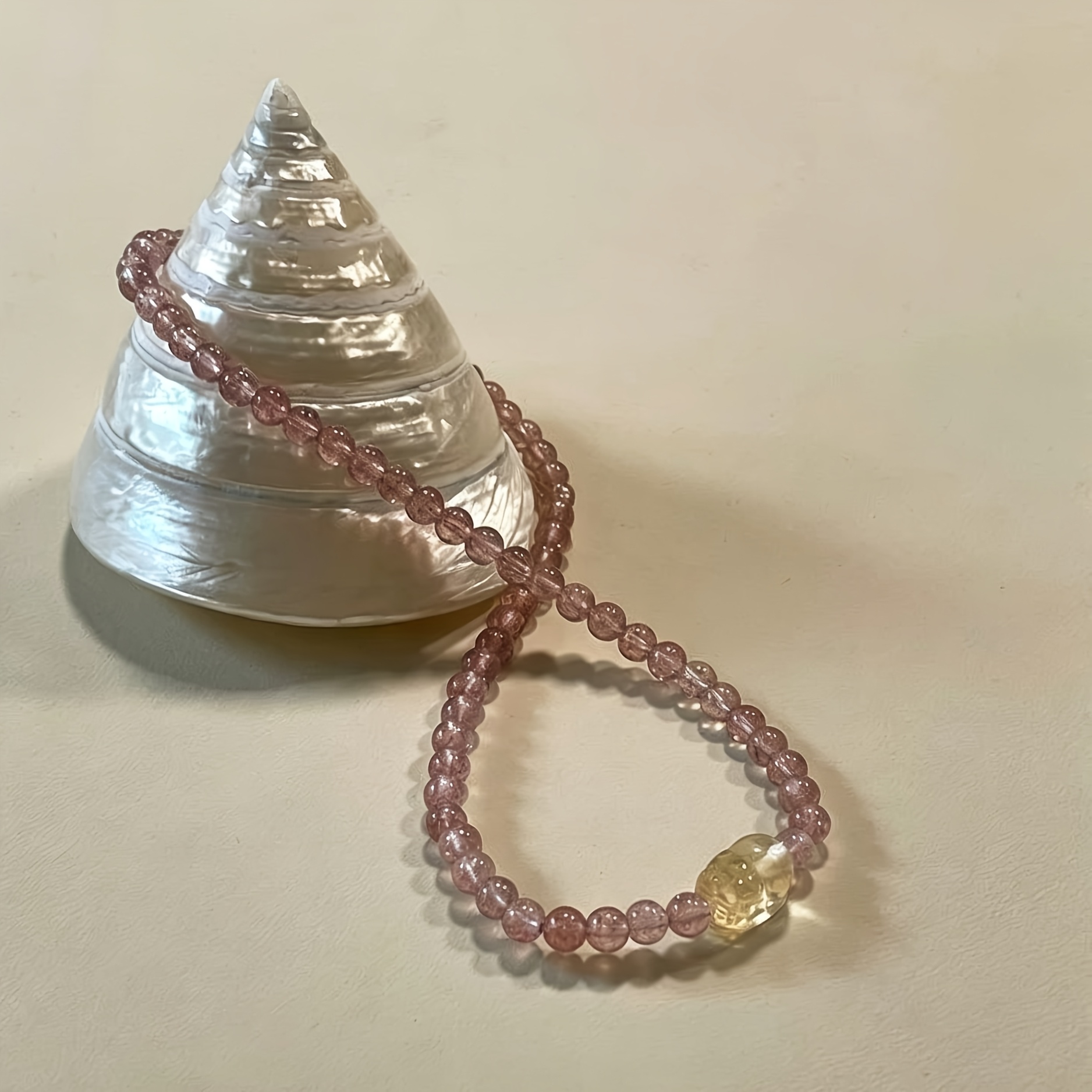 Ice-Grain Strawberry Crystal Bracelet and Necklace Set