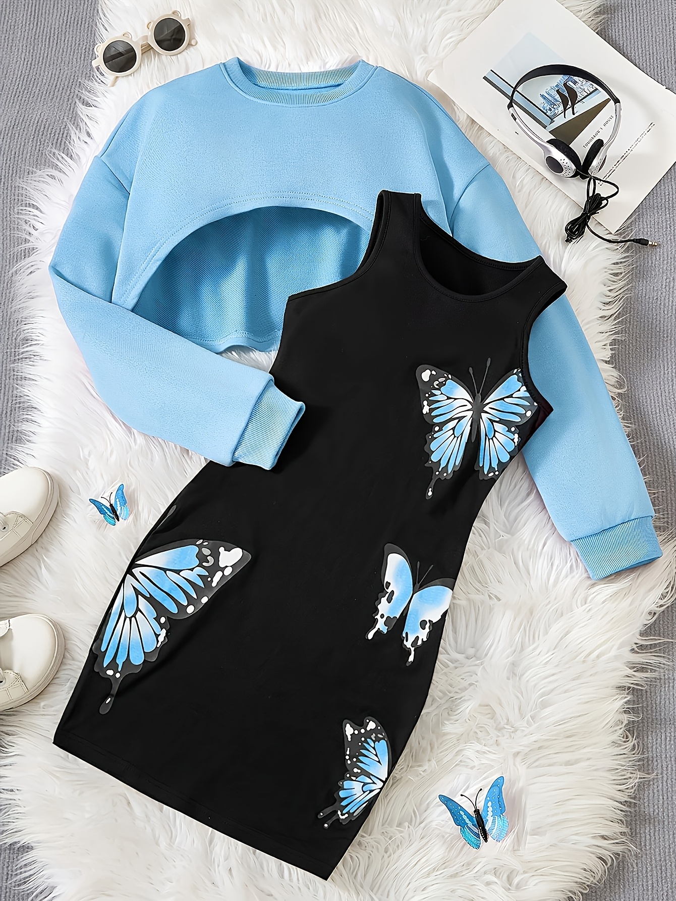 knee length dresses for ladies Long Sleeve Tank Dress main image 1