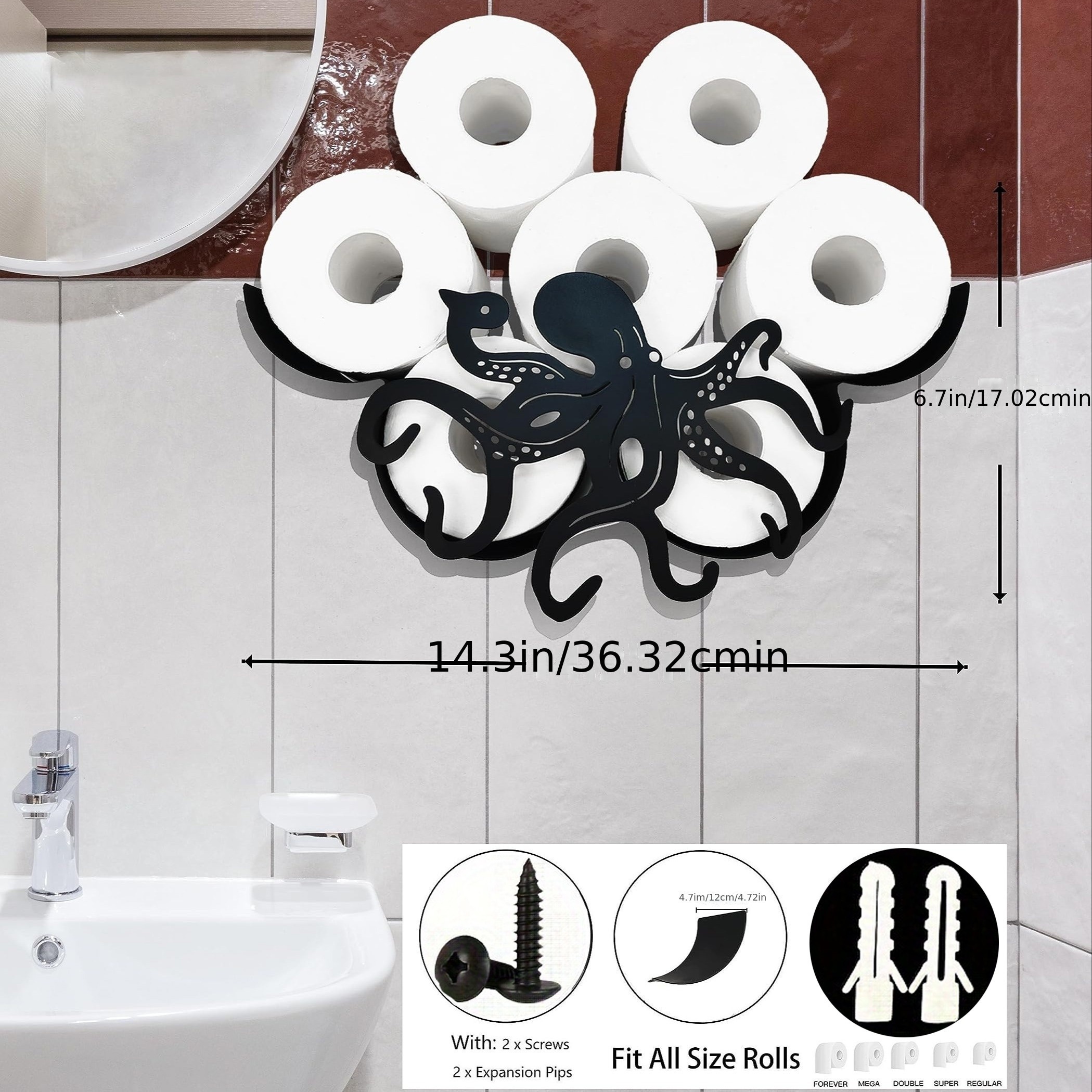 Toilet Paper Holder Octopus Design Bathroom Tissue Storage - Temu