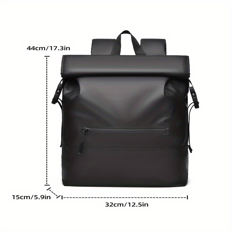 Stylish Roll-Top Daypack with Laptop Compartment - Durable Oxford Fabric, Adjustable Straps, Zip Closure for Outdoor Adventures