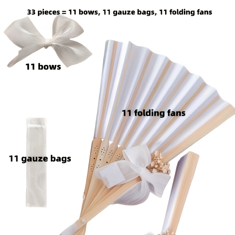 TEMU Ensemble de 33 pièces / Ensemble de 63 pièces Éventails Gravés sur Mesure, Éventails en Bois de Qualité Supérieure – Cadeau d'Été pour Plage et
